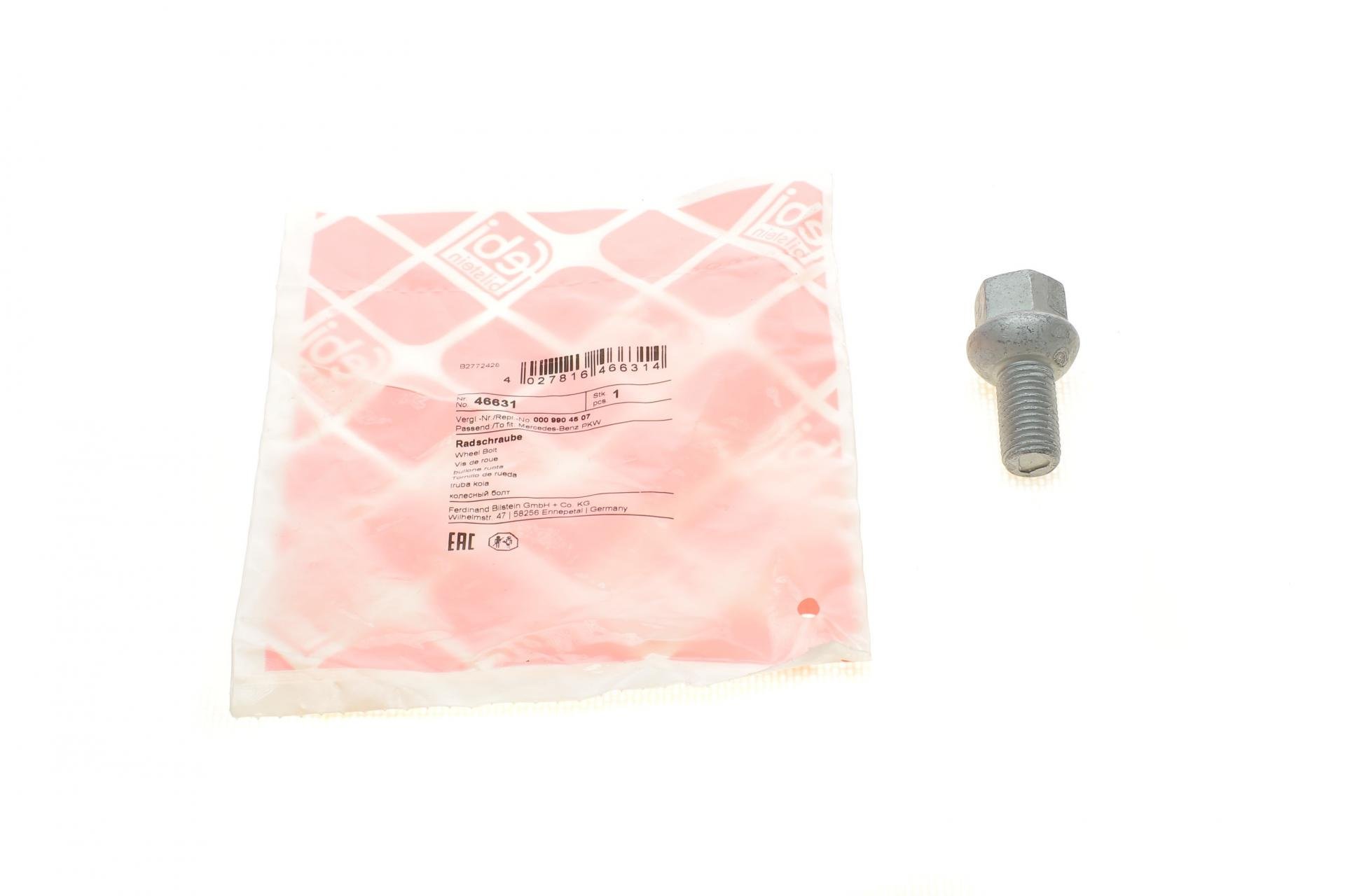 Болт колеса FEBI BILSTEIN Mercedes W123/W124/W201 M12x1,5x23 мм - (46631)