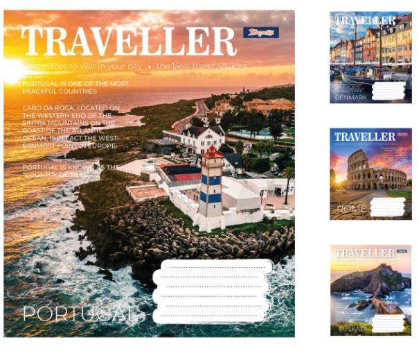 Зошити учнівські у лінійку 1 вересня Traveller 60 арк. 10 шт. в уп. (MTT-163246)