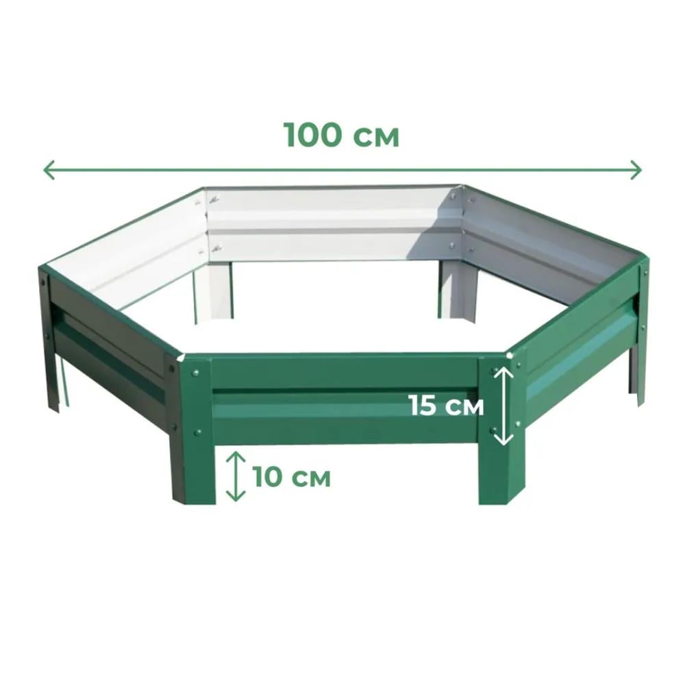 Клумба квітник SIMBUD Палісадник RAL 6005 100 см Зелений (45786578) - фото 2