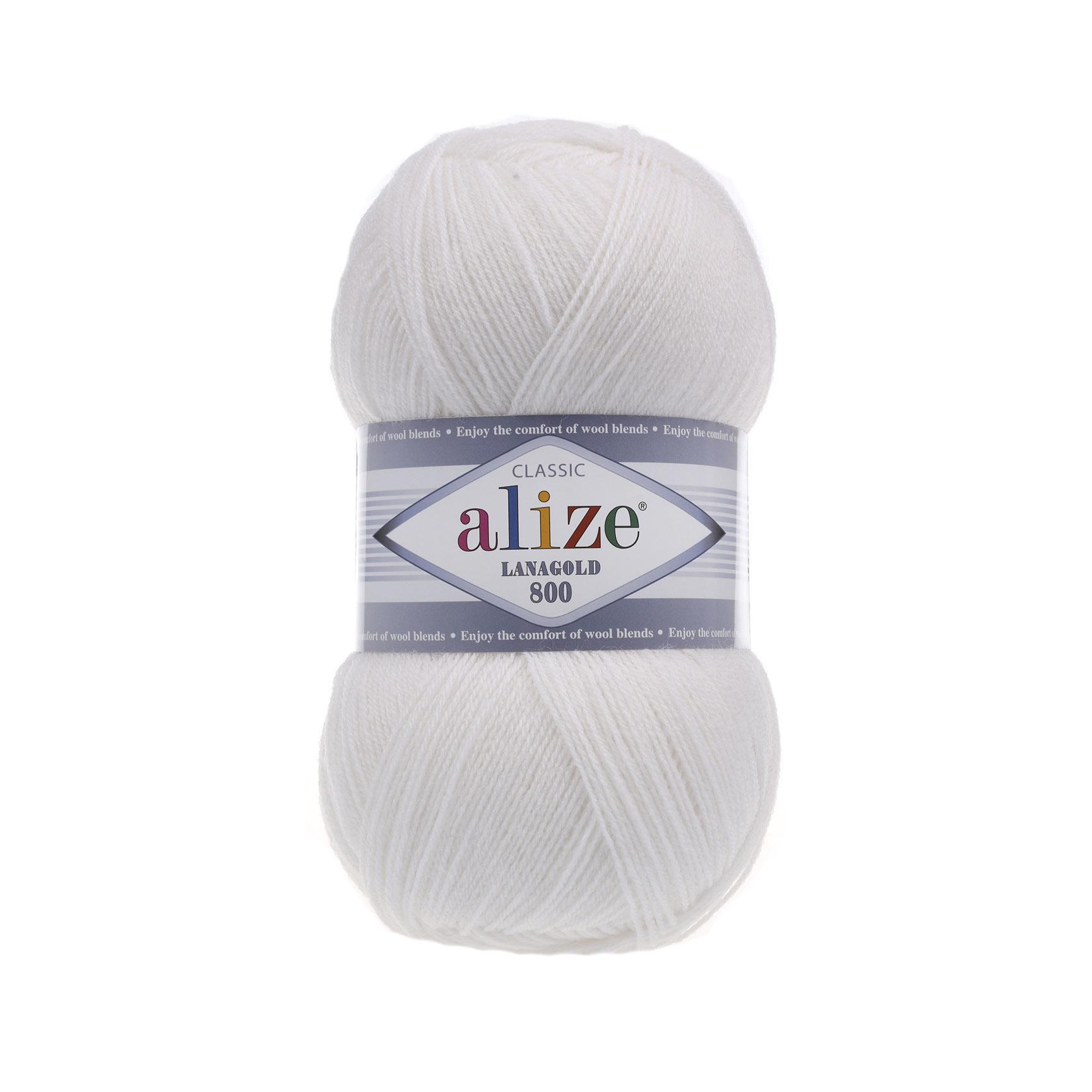 Пряжа Alize Lanagold 800 55 Білий