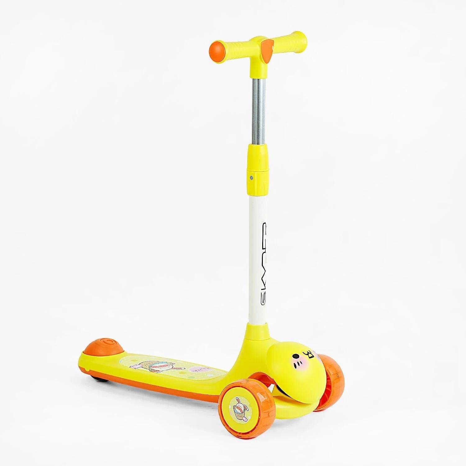 Самокат триколісний Skyper PU 112х42 мм колеса зі світлом музика/кермо знімне Yellow (144406) Самокат триколісний Skyper PU 112х42 мм колеса зі світлом музика/кермо знімне Yellow (144406)