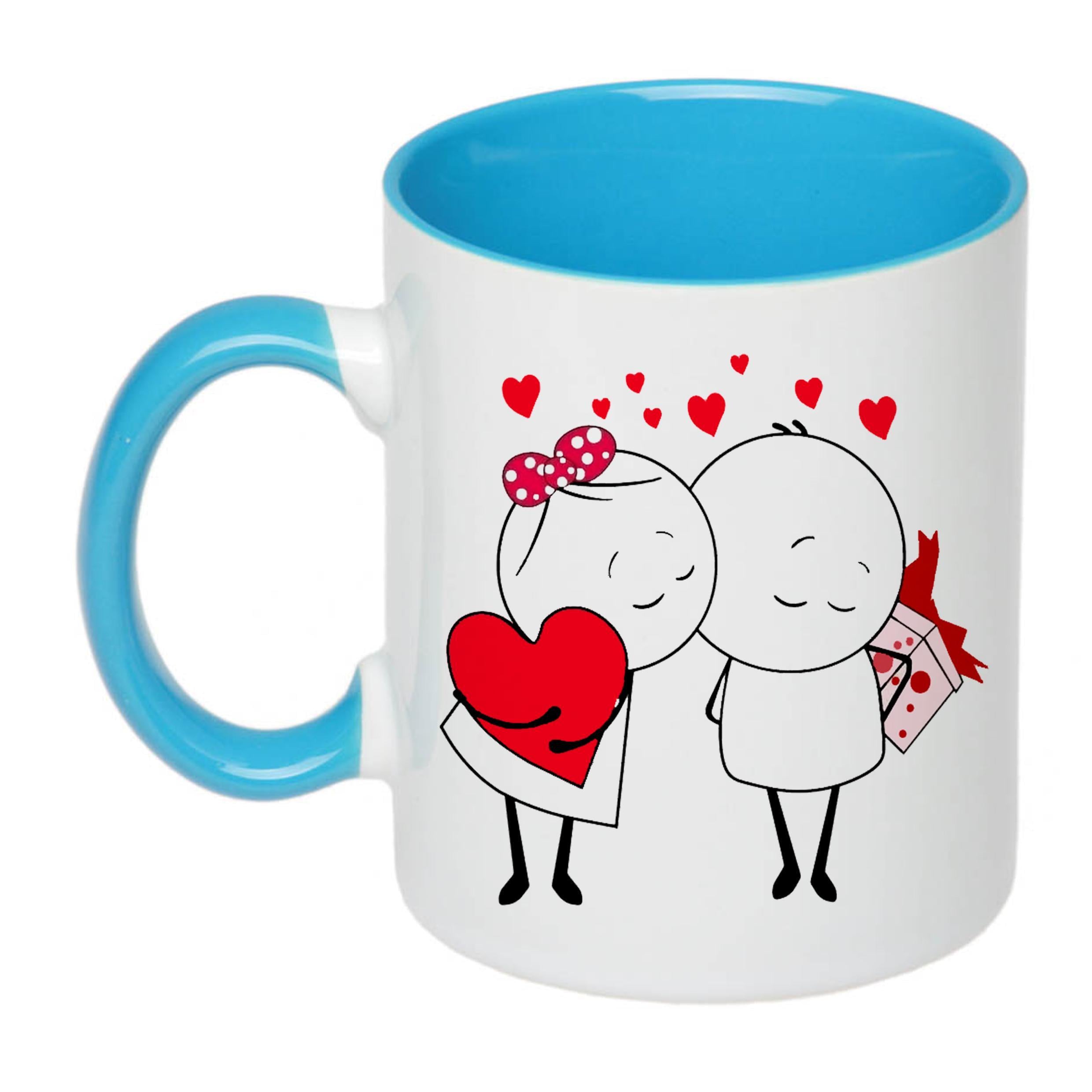 Чашка с печатью Влюбленные крохи 330 мл Голубой (22224)