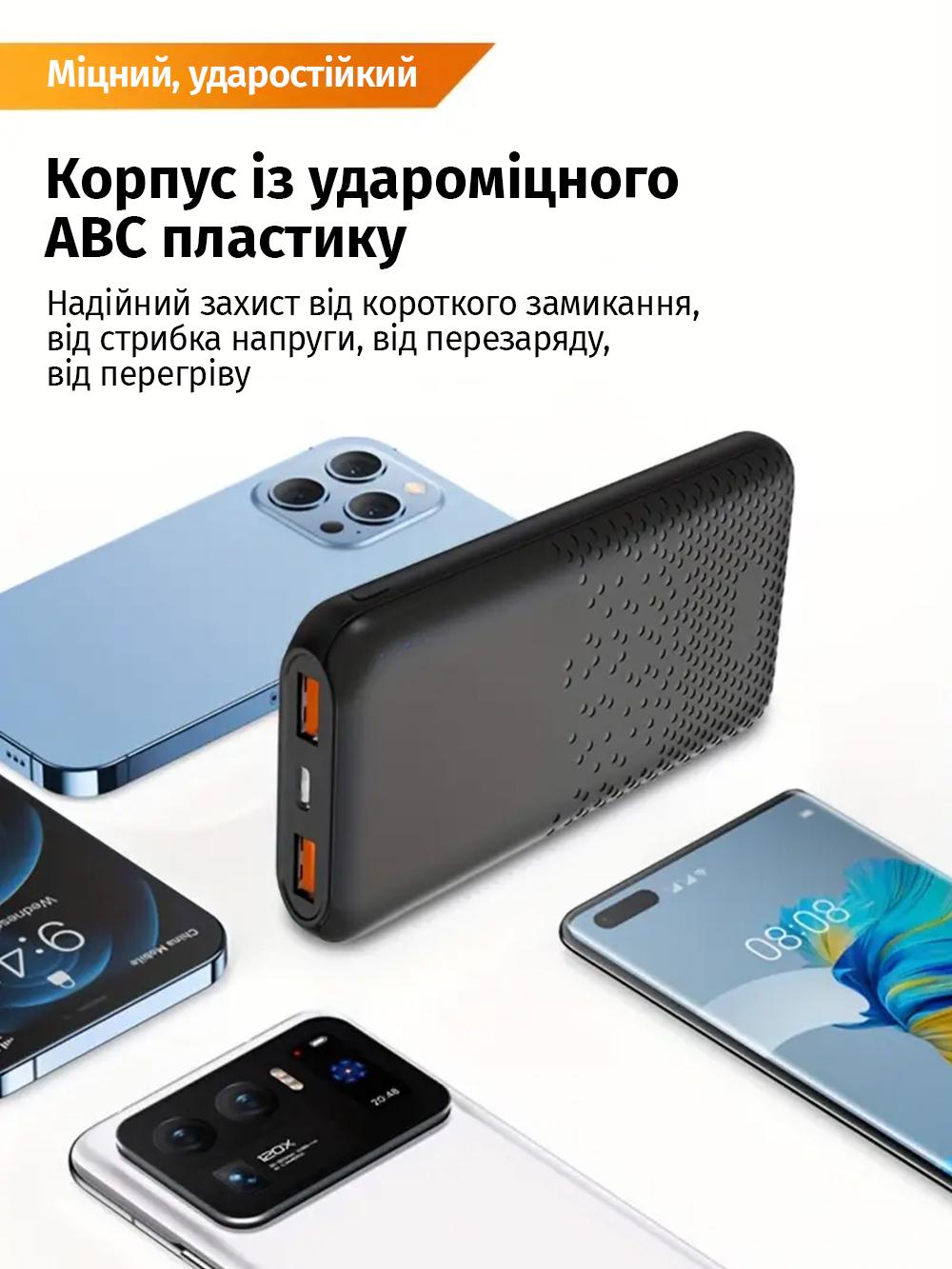 Повербанк Andowl 12000 mAh 3 выхода Q-CD157 Черный (ddd5f9c7) - фото 5 Повербанк Andowl 12000 mAh 3 выхода Q-CD157 Черный (ddd5f9c7) - фото 5