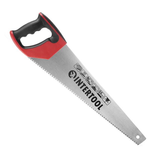 Ножівка по деревині Intertool HT-3105 450 мм з гартованим зубом потрійне заточування 7 зуб/дюйм