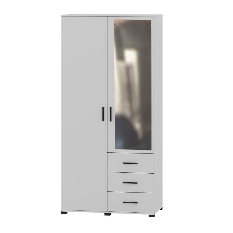 Шкаф Эверест Бриз ШП-4 2-х дверный с зеркалом Нимфея Альба (EVR-2481)