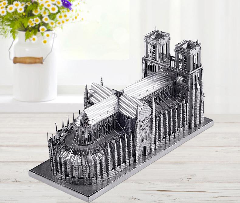 Конструктор Piececool Notre dame cathedral paris P016-S колекційна модель Silver - фото 3