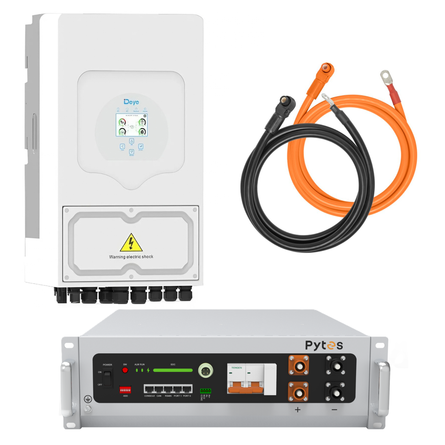 Комплект автономного энергоснабжения Deye SUN-6K-SG05LP1-EU 6 кВт и Pytes V5°α Plus H+ 5,12 кВт/год LiFePO4