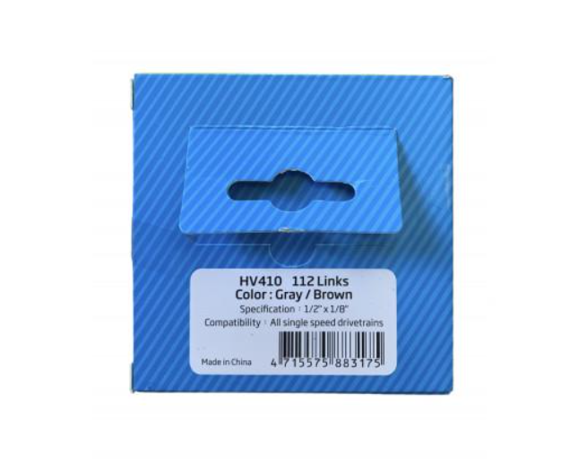 Цепь на велосипед KMC HV410 односкоростная 1/2"x1/8" 112 звеньев с замком Gray/Brown (BHV410108) - фото 2