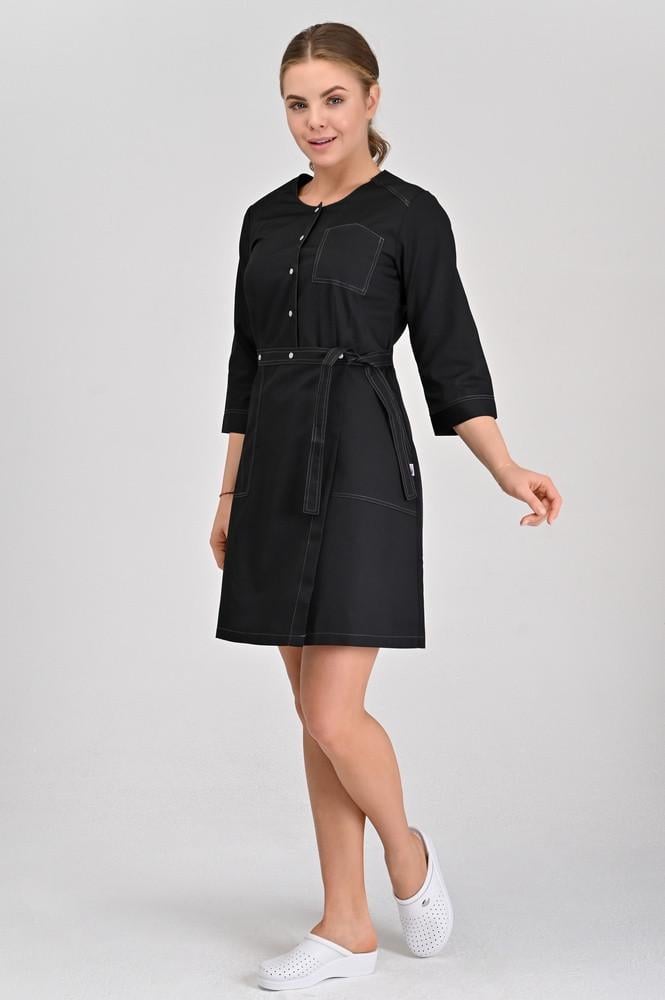 Халат TopLine Калифорния рукав 3/4 р. 46 Черный/Темно-Серый (11934-(46)чер. -стр. т.с.) - фото 3