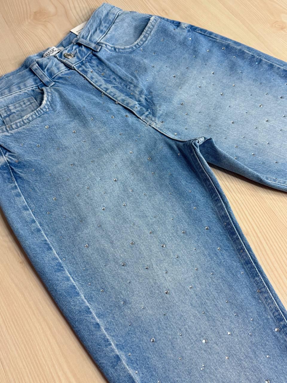 Джинси жіночі ITS Basic 3077 MOM з россипом камінців р. 42 Блакитний (1936) - фото 6