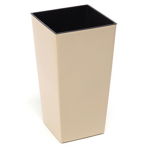 Горшок пластиковый Финезия с вкладкой 300х300 Капучино (4132)