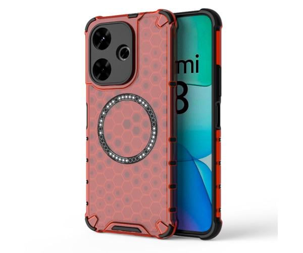 Чехол - накладка Armored Case Sota with Ring для Xiaomi Redmi 13 4G / Redmi 13 5G / Poco M6 4G Красный