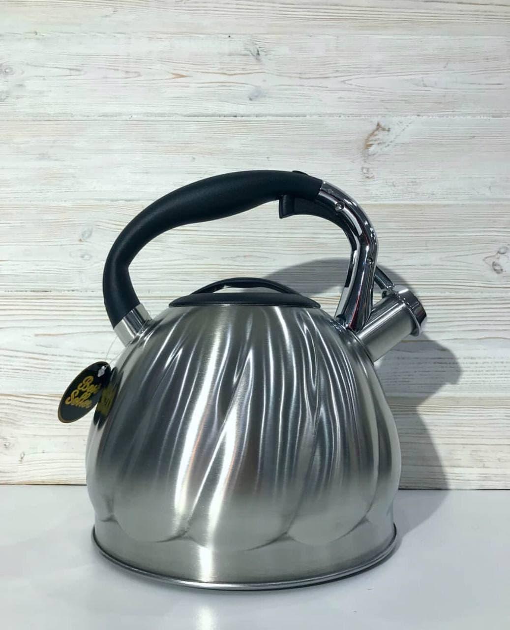 Чайник с свистком Edenberg EB-1906 из нержавеющей стали для индукционной плиты 3 л (2530556608) - фото 2 Чайник с свистком Edenberg EB-1906 из нержавеющей стали для индукционной плиты 3 л (2530556608) - фото 2