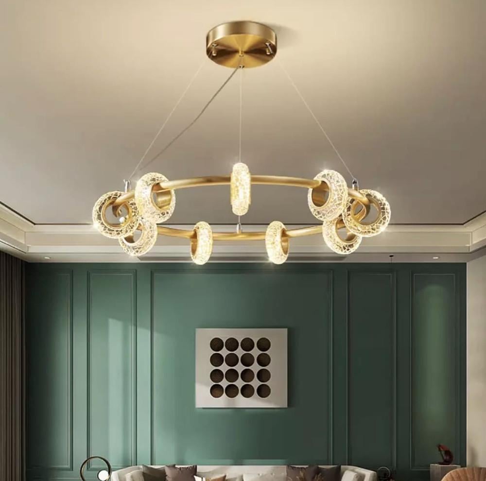 Люстра подвесная на 9 прозрачных фактурных плафонов (G 088-9)