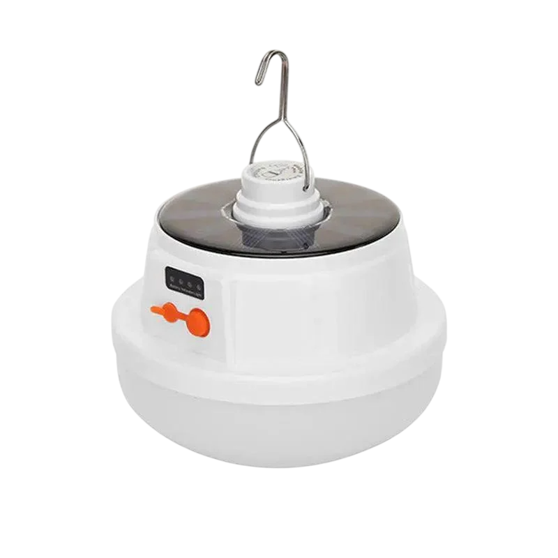 Фонарь-лампа кемпинговая GTM LED 2026 ip30 20 Вт 1000 лм USB аккумуляторный 5 режимов с солнечной панелью 16х11,5 см (opt-14530)