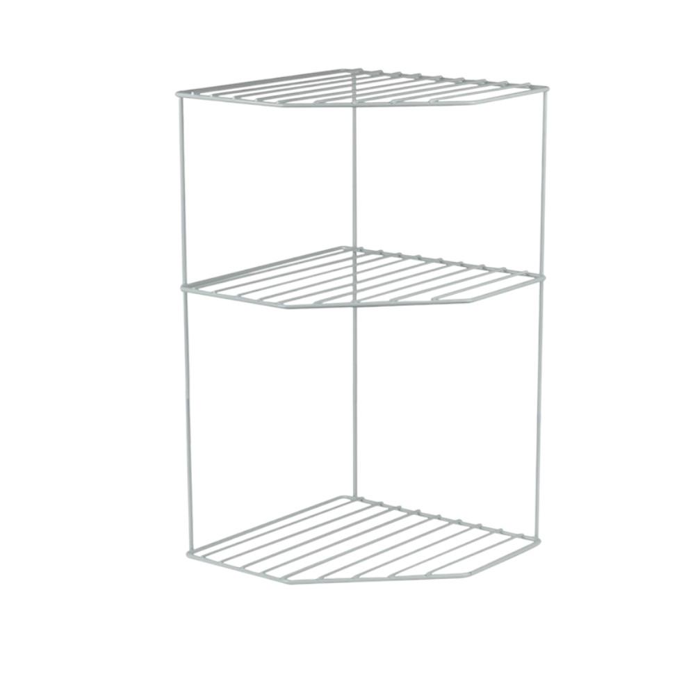 Полка кухонная Stenson M50210-M на 3 яруса из металла 25х25х36 см Белый (25441618)