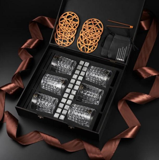 Подарочный набор для алкоголя камни для виски Whiskey Stones 24 шт./6 стаканов Bohemia Diamond 280 мл - фото 2