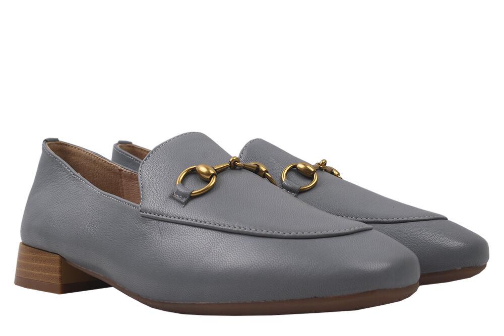 Туфли Berkonty на низком ходу женские из кожи р. 41 Серый (217-20DTC)