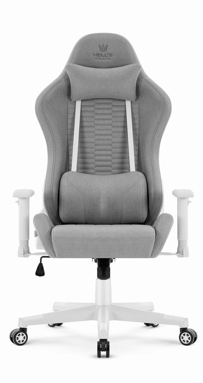 Компьютерное кресло Hell's HC-2000 Grey-White тканевое