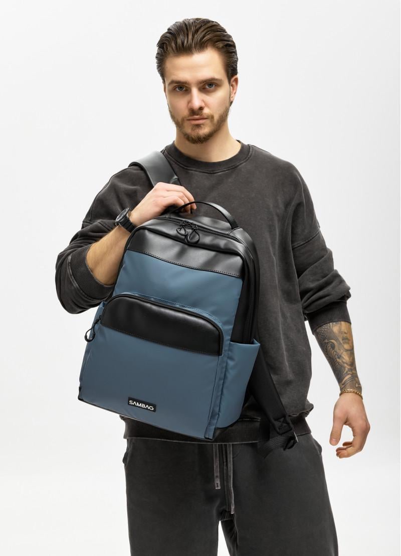 Рюкзак мужской Sambag Zard MOD 40х28х14 см Черно-синий (25438115m)