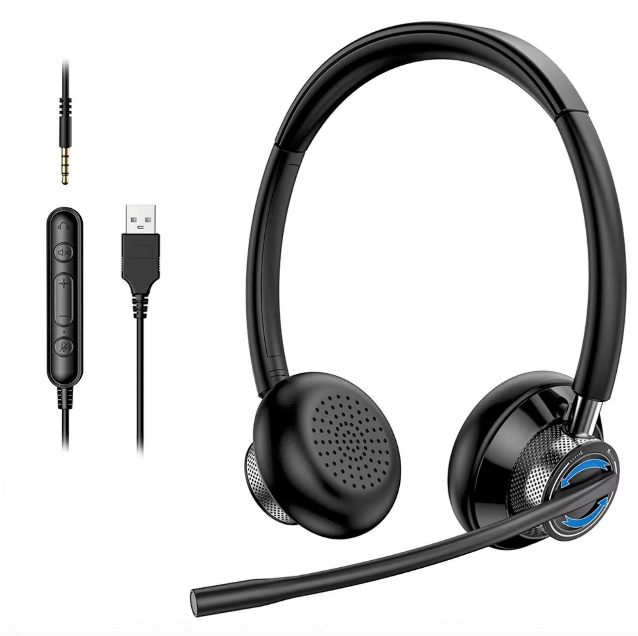 Гарнитура New Bee H361 с микрофоном и шумоподавлением для колл-центра (96841803) Гарнитура New Bee H361 с микрофоном и шумоподавлением для колл-центра (96841803)