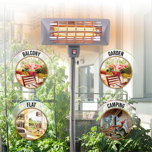 Обогреватель уличный кварцевый для террасы/патио на штативе 2000 Вт Серый - фото 8 Обогреватель уличный кварцевый для террасы/патио на штативе 2000 Вт Серый - фото 8