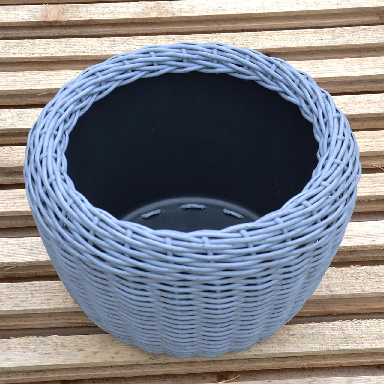 Кашпо велике для рослин та квітів з штучного ротангу/ручної роботи 45 л Сірий (12343572) - фото 4 Кашпо велике для рослин та квітів з штучного ротангу/ручної роботи 45 л Сірий (12343572) - фото 4