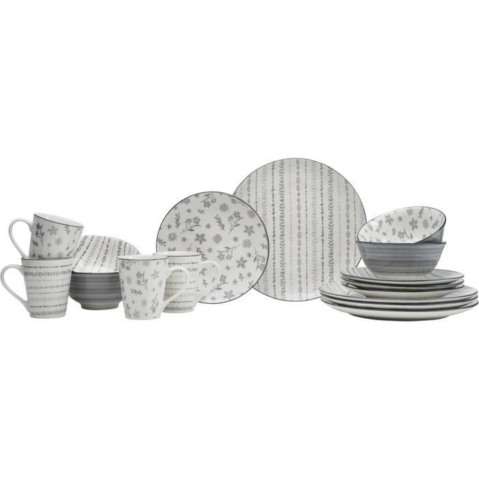 Обеденный сервиз SENDAI Ritzenhoff & Breker на 4 персоны 16 предметов Бело-серый (424805)