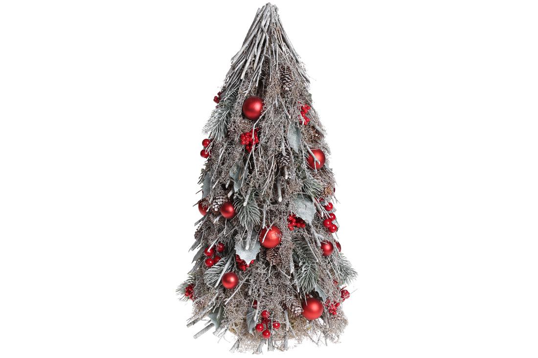 Декор BonaDi Ёлочка из шишек/красных ягод и шариков (KL528)