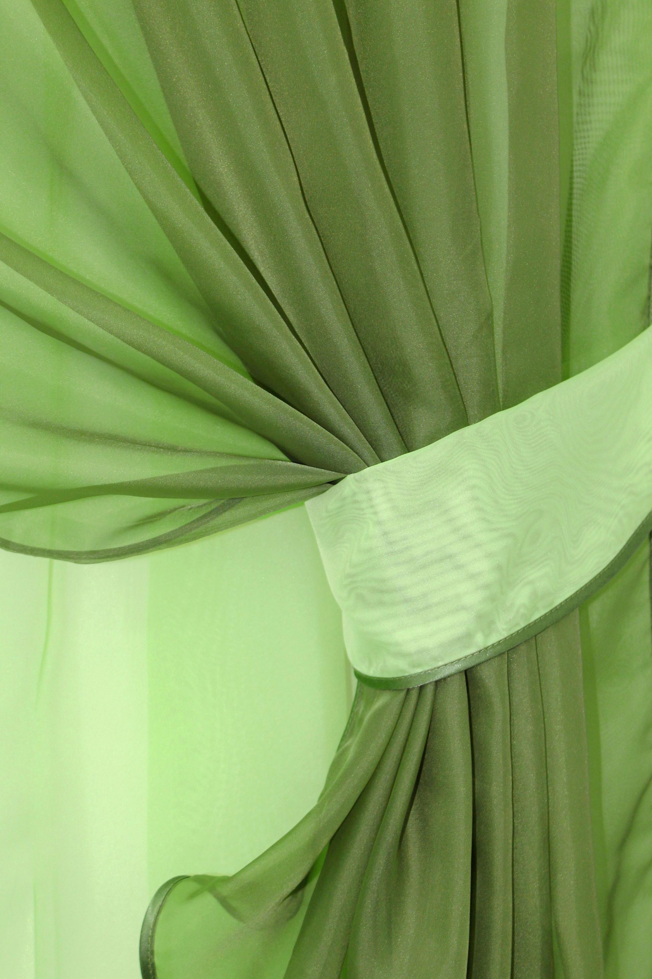 Фіранка кухонна VR-Textil № 018к з ламбрекеном 270х170 см Оливковий/Салатовий (50-217) - фото 3