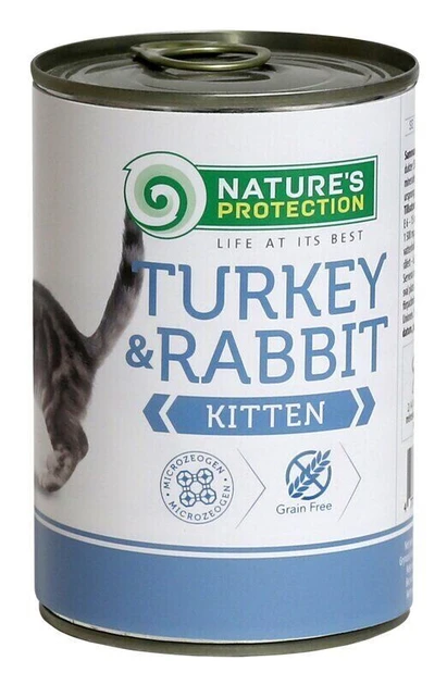 Влажный корм для котят Nature's Protection с индейкой и кроликом 400 г (KIK45100)