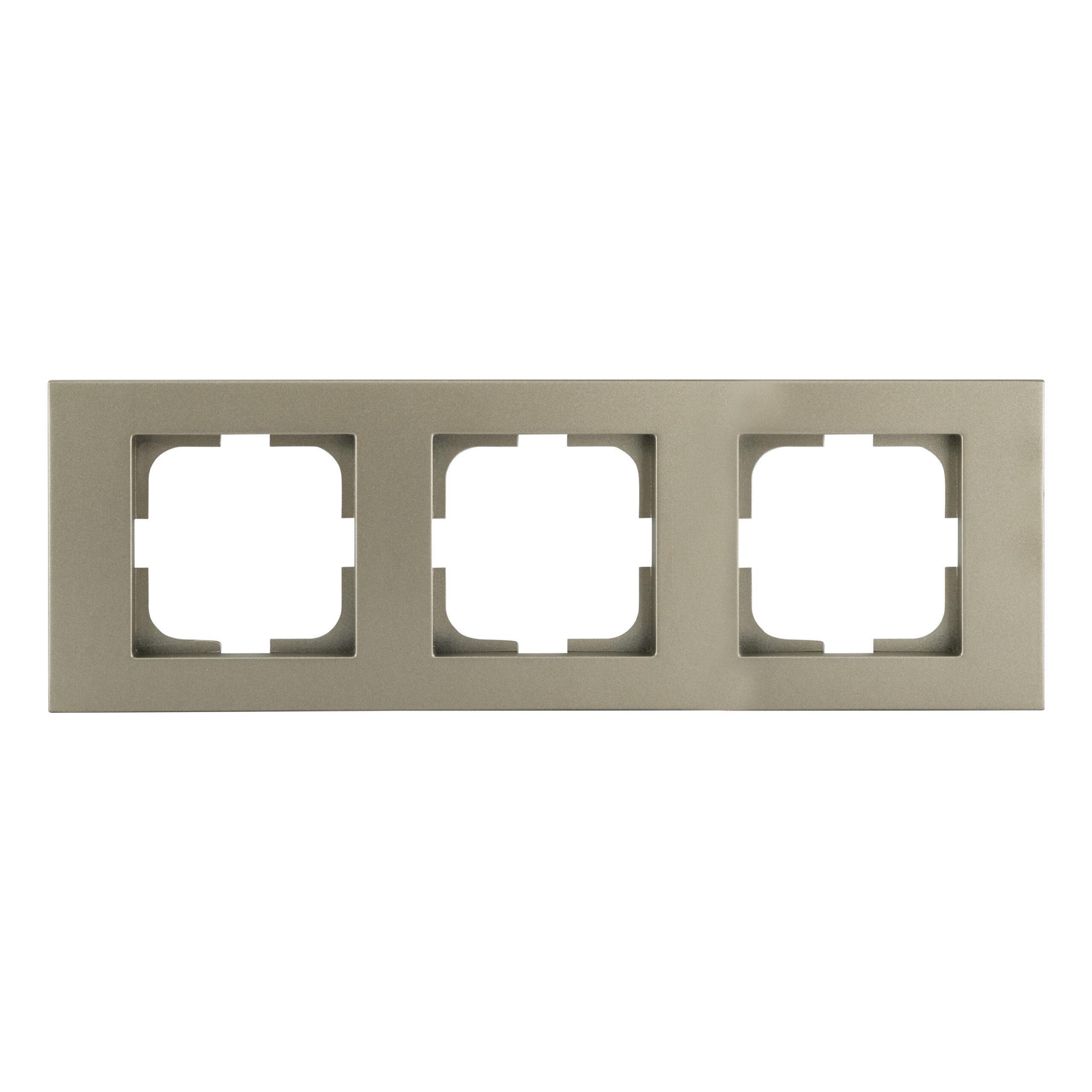 Рамка трехместная горизонтальная Ovivo Grano Антрацит (00000007690)