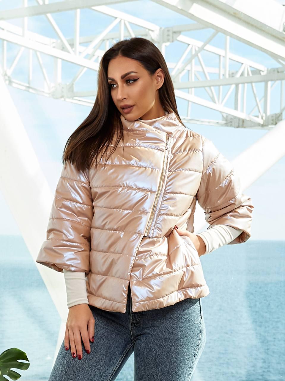 Куртка - кимоно Aiza А524 утепленная с укороченным рукавом р. 42 - 44 Жемчужный бежевый (11720235)