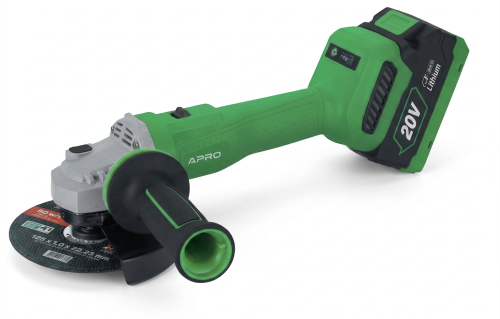 Шлифмашина угловая аккумуляторная бесщеточная Apro MS 20AGBP 20 В d 125 мм без АКБ/без ЗУ (2969025236)