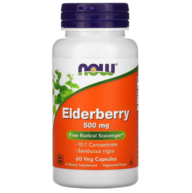 Ягоды черной бузины NOW Foods Elderberry 500 mg 60 Veg Caps Ягоды черной бузины NOW Foods Elderberry 500 mg 60 Veg Caps