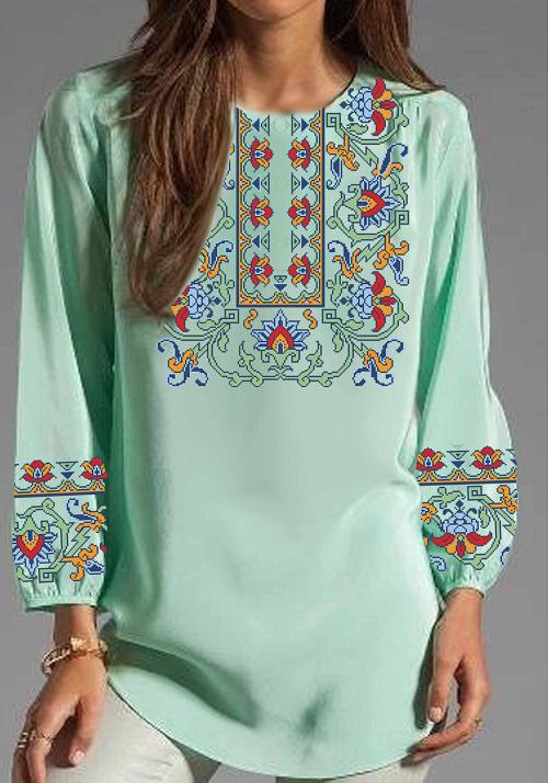 Заготовка для вышивки нитями или бисером рубашка СЖ-220 домотканое полотно