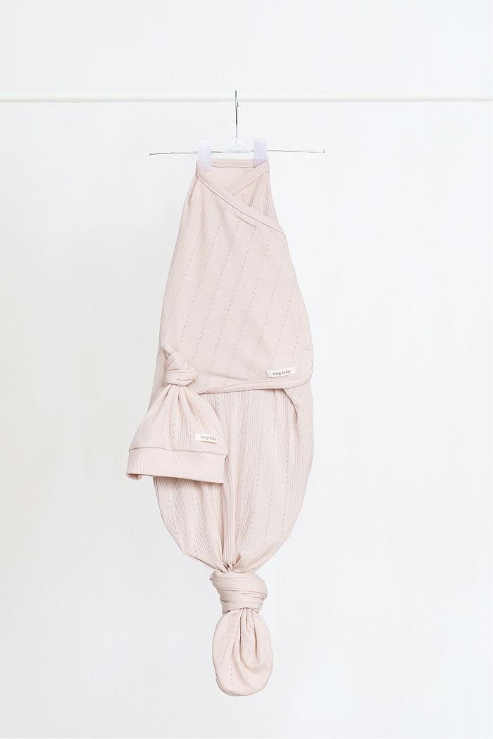 Пеленка- кокон с шапочкой летняя перфорированная для новорожденного безразмерная на липучках 0-9 мес 1 м Пудровый (MG150) - фото 1 Пеленка- кокон с шапочкой летняя перфорированная для новорожденного безразмерная на липучках 0-9 мес 1 м Пудровый (MG150) - фото 1