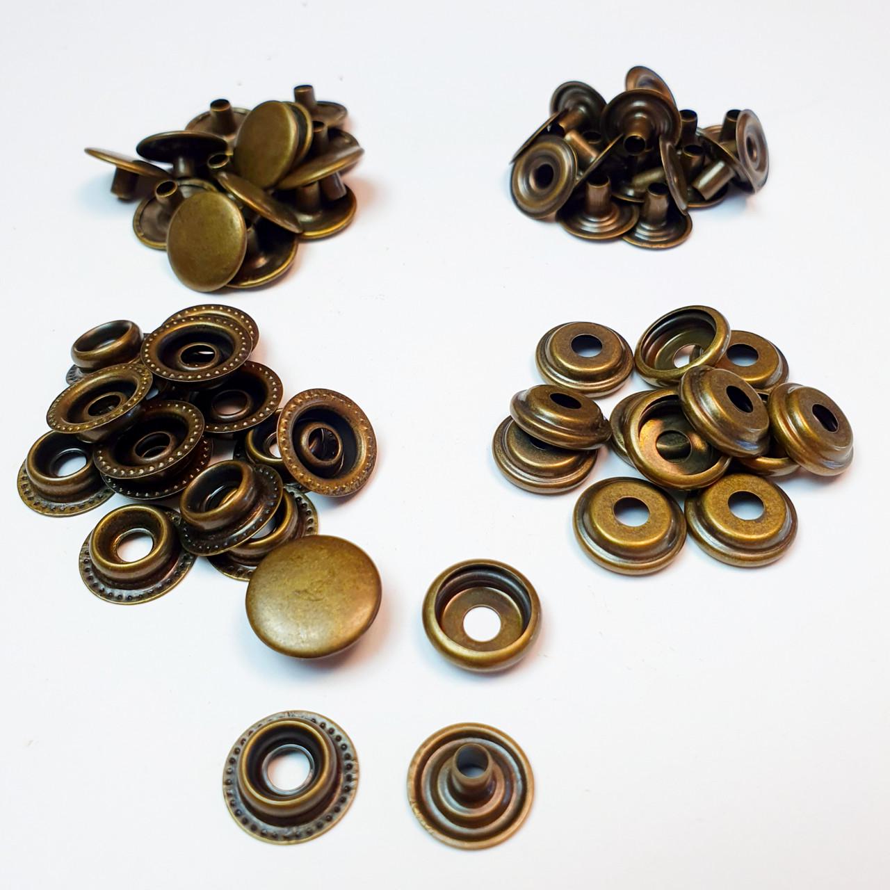 Кнопка металева кільцева Strong Dash Каппа 15 мм 10 шт. Антик