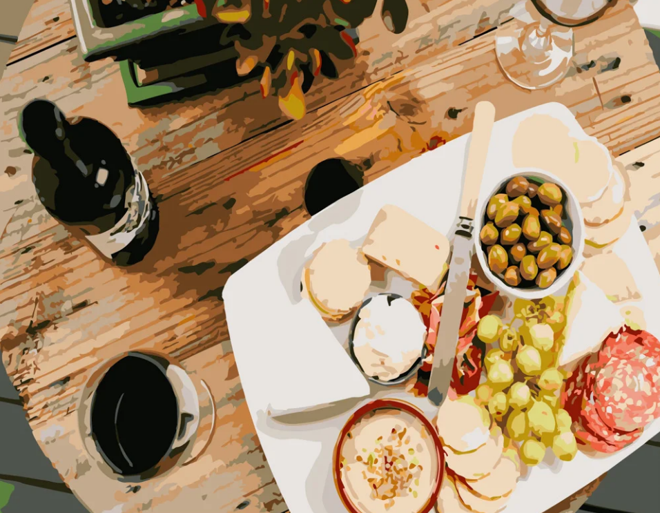 Картина по номерам Strateg Натюрморт с вином 40x50 см (GS317)