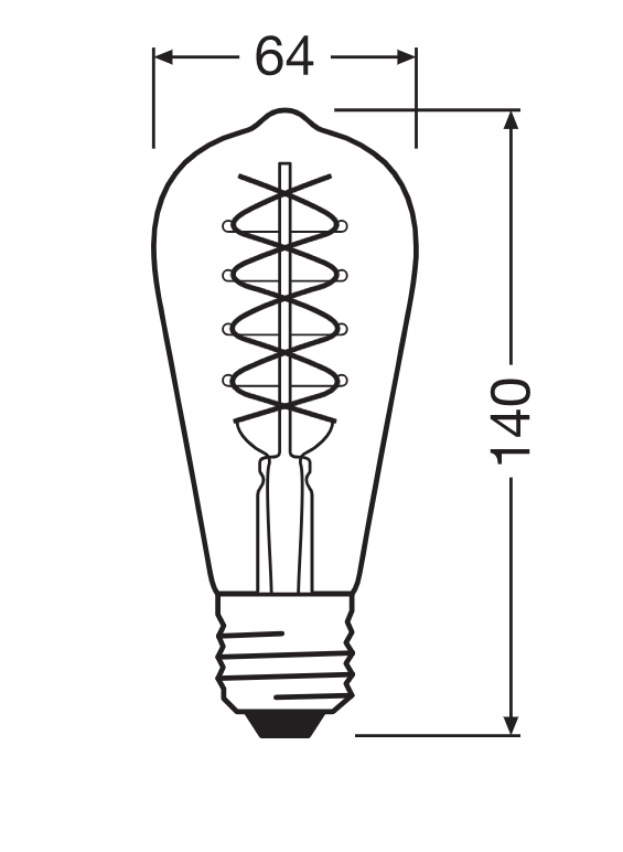 Лампа філаментна Osram Led 64x140 мм 7,8 W 360 lm IP20 E27 1800К (4058075761094) - фото 3 Лампа філаментна Osram Led 64x140 мм 7,8 W 360 lm IP20 E27 1800К (4058075761094) - фото 3