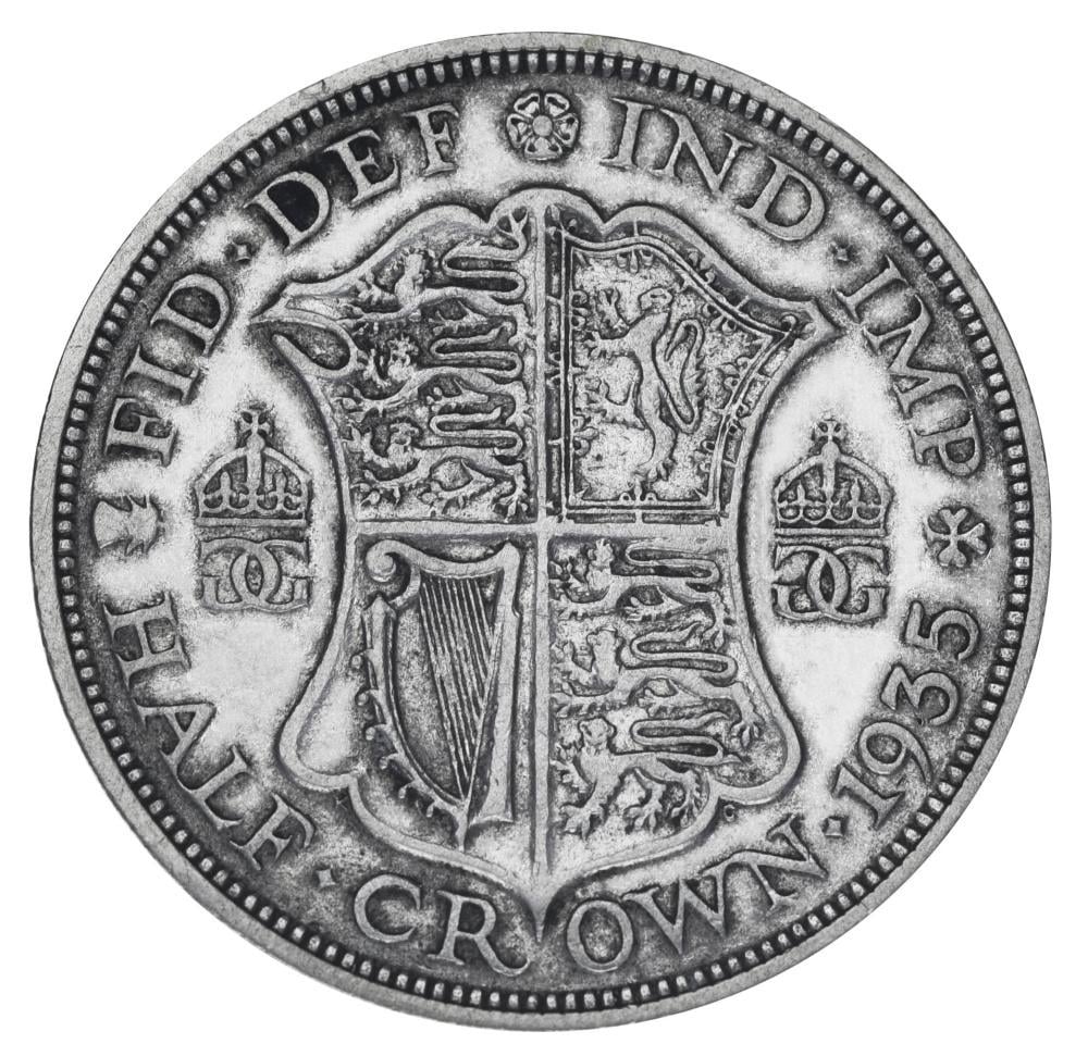 Коллекционная монета Великобритания 1/2 кроны 1935 серебро F-VF Half Crown 14,14 г (М19864)