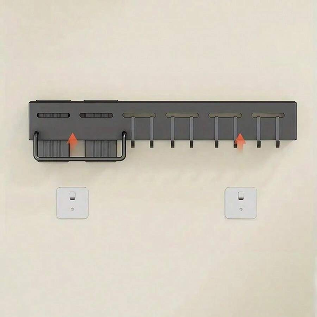 Настенный держатель для кухонных принадлежностей Homy Holder с крючками Черный - фото 2 Настенный держатель для кухонных принадлежностей Homy Holder с крючками Черный - фото 2