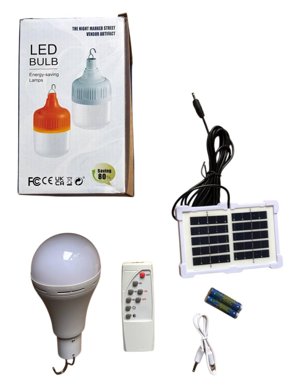 Лампа портативна LED з вбудованим акумулятором USB/Solar панель зарядка та пульт