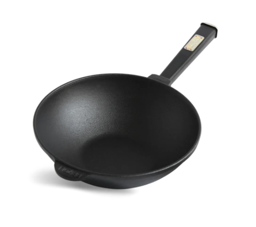 Сковорода чугунная WOK с деревянной ручкой Black 260х80 мм 2,8 л. - фото 1