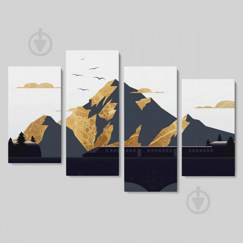 Модульная картина из четырех частей Malevich Store 130x90 см Mountain express (MK412824)