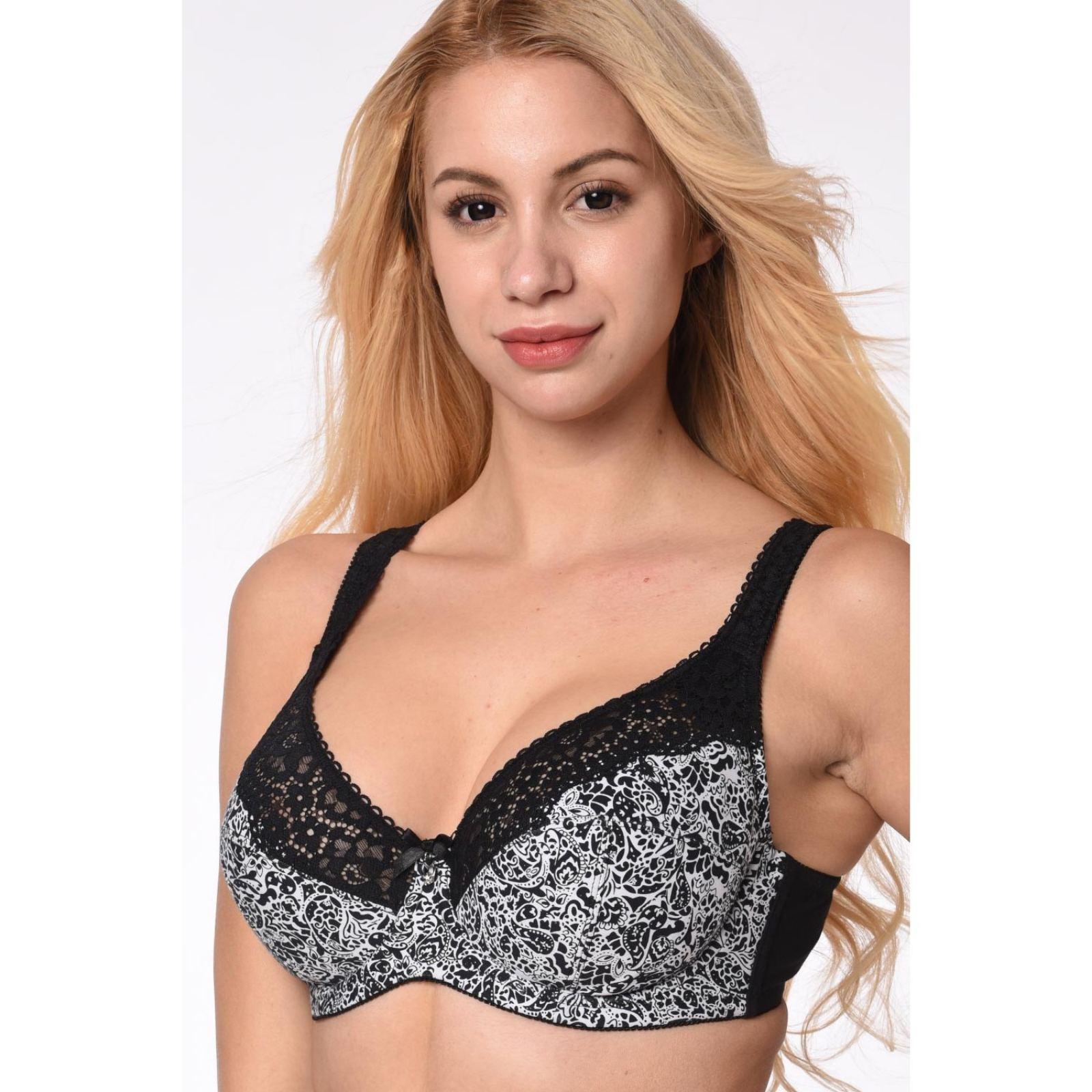 Бюстгальтер з кісточками Lanny Mode тонкий бавовняний 80E Чорно-білий (11848)