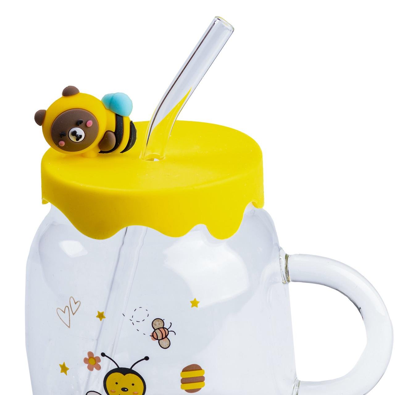 Чашка детская стеклянная Light House с силиконовой крышкой и трубочкой 500 мл (LG-20166) - фото 3 Чашка детская стеклянная Light House с силиконовой крышкой и трубочкой 500 мл (LG-20166) - фото 3