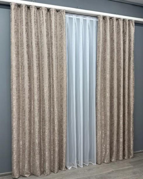 Тканина для штор Pavliani VO льон Сіро-бежевий (1717ш) - фото 3