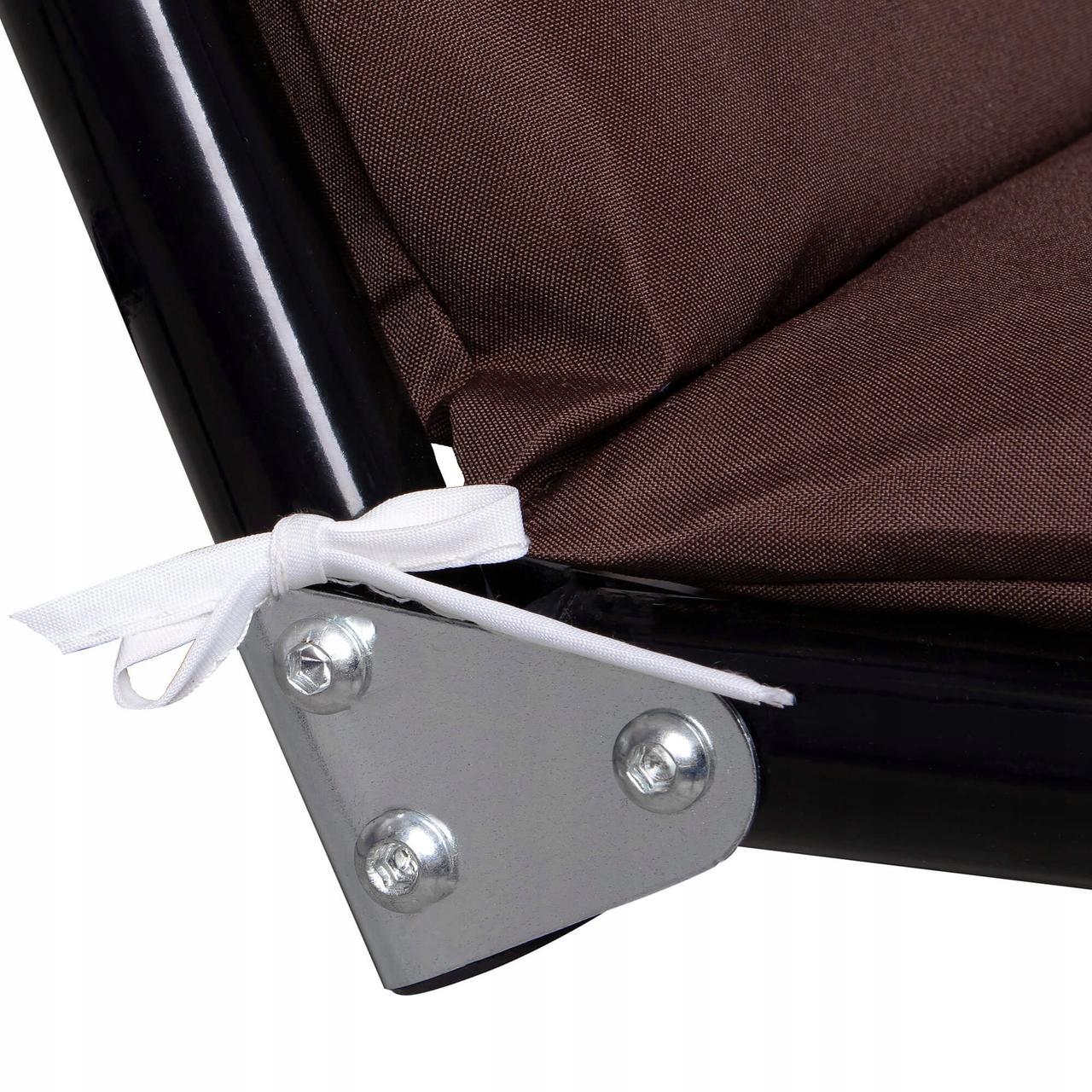 Гойдалка-диван садова з навісом Springos Luna GS0018 тримісна 150x170 см Коричневий - фото 9