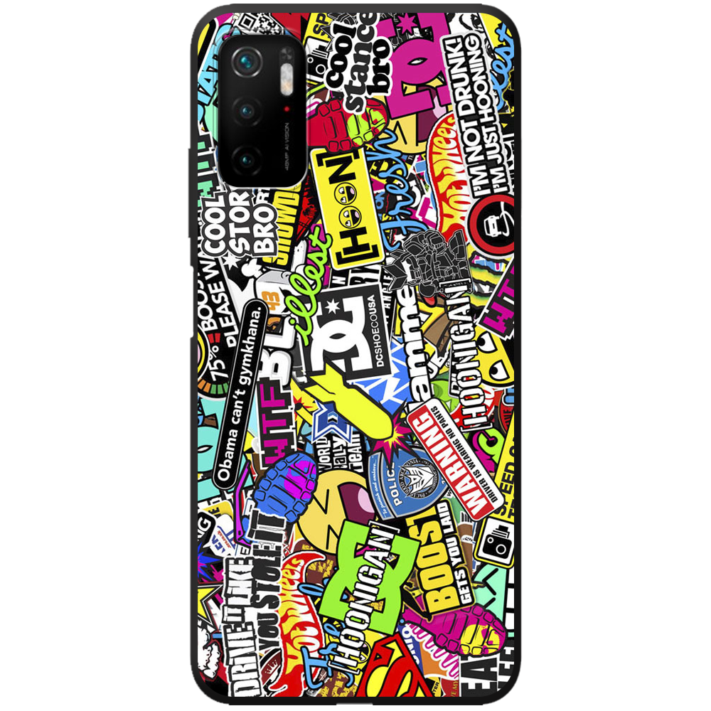 Чохол Boxface Xiaomi Redmi Note 10 5G Multicolored Inscriptions Чорний силікон (42639-up880-44179)
